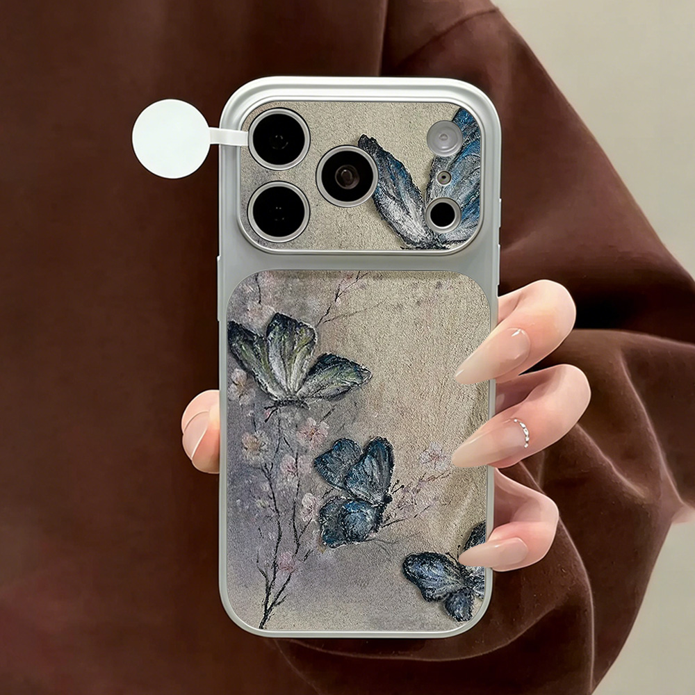 Phone Cases Blue - Blue Butterfly PU Leather Phone Case