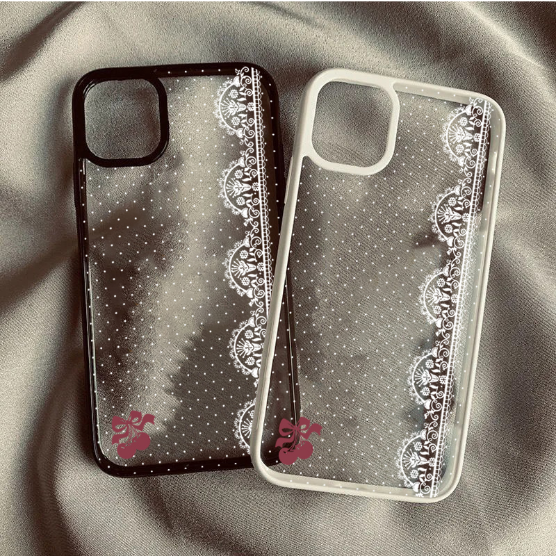 Phone Cases Xr Cute - Cute Cherry Bow White Lace Polka