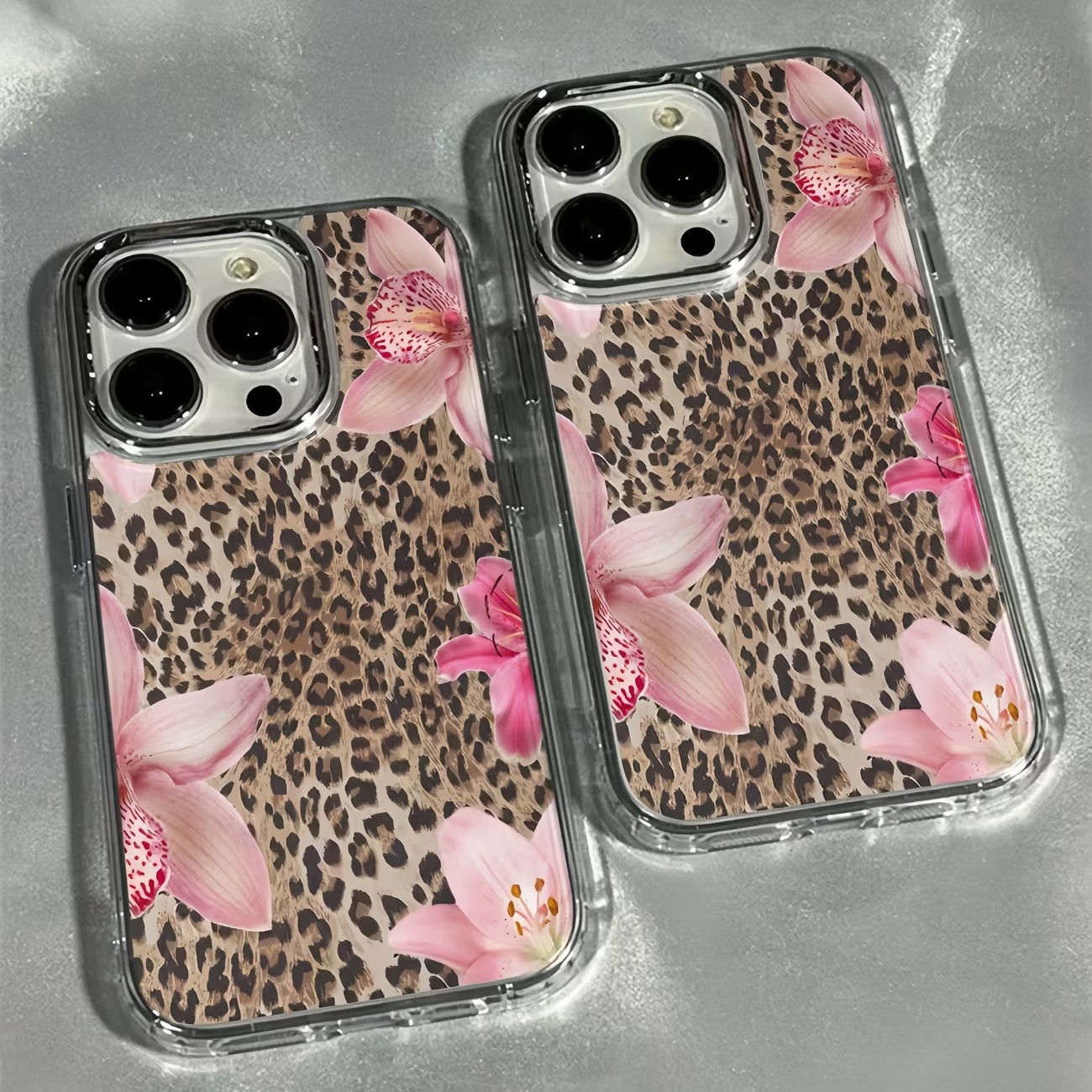 Phone Cases Like Loopy - Leopard Print Lily Flower Transparent Phone