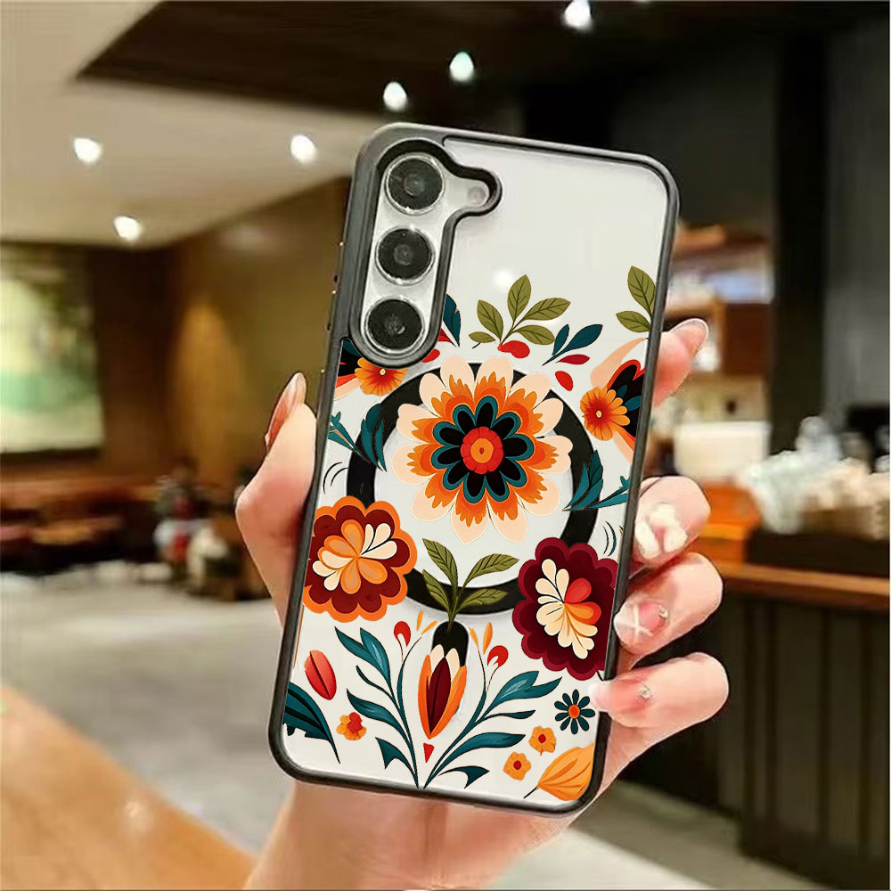 Phone Cases Magnetic - Attractive Beautiful Floral Pattern Colorful Magnetic