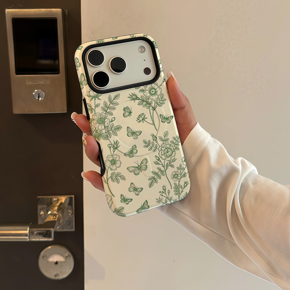 Green Floral Butterfly Sketch  - Phone Cases Magnetic บทวิจารณ์และราคา