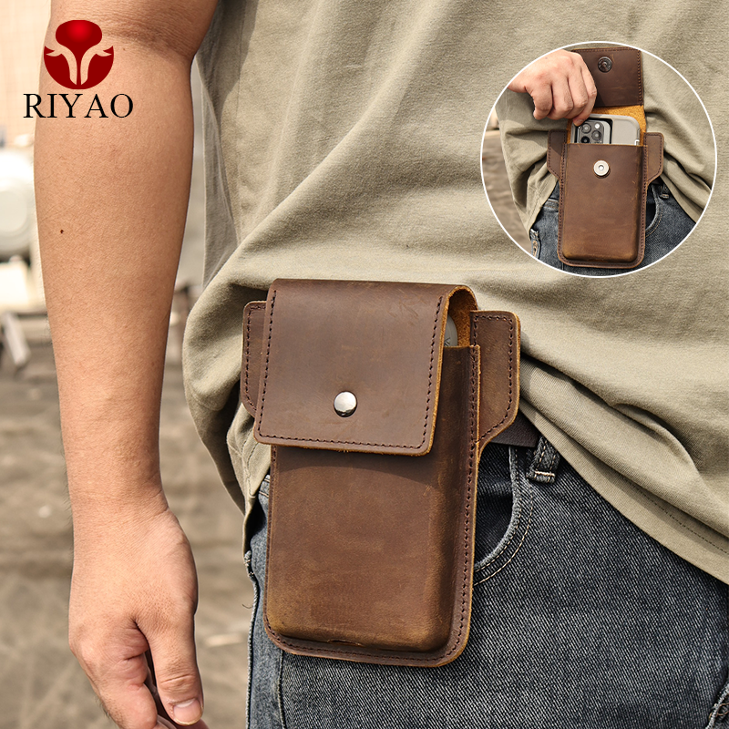 RIYAO Retro Men's Waist Packs  - Phone Cases Men บทวิจารณ์และราคา