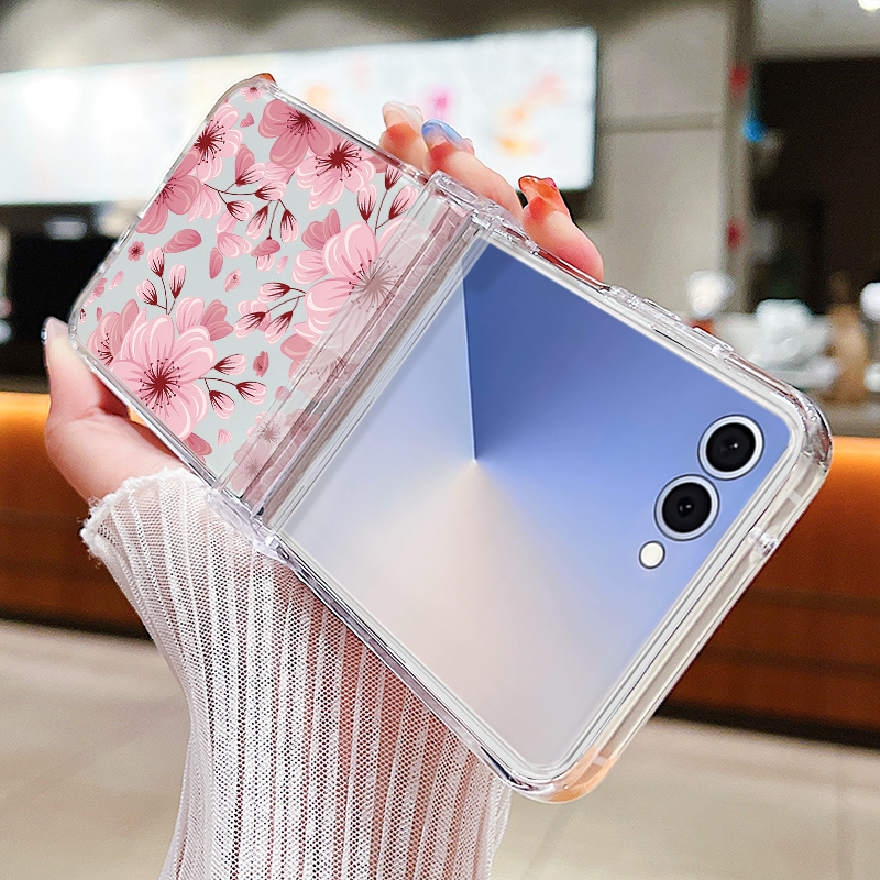 Pink Flower Printed Phone Case - Phone Cases Pink บทวิจารณ์และราคา