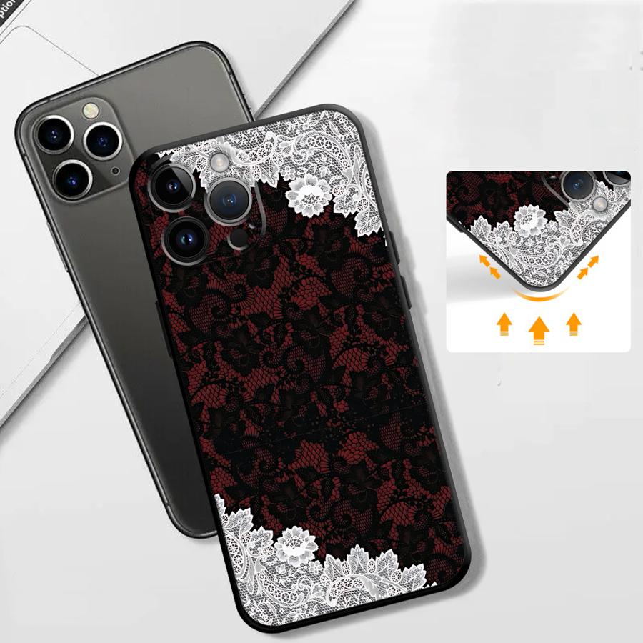 Black And Red Sexy Lace Phone  - Phone Cases Xr บทวิจารณ์และราคา