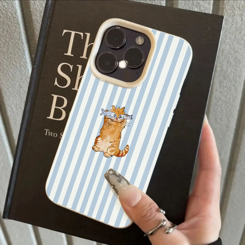 Cute Striped Kitten Fish Desig - Phone Cases Xr Cute บทวิจารณ์และราคา