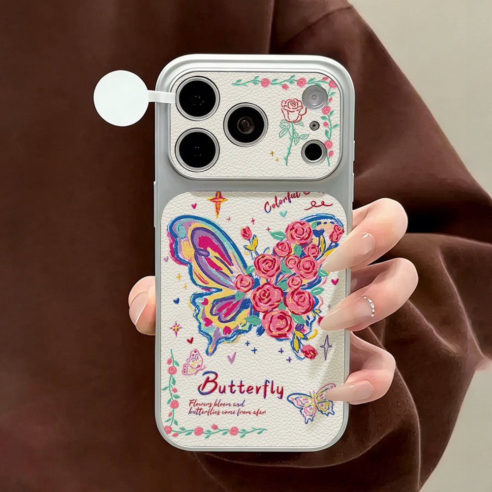 Blue Butterfly PU Leather Phon - Phone Cases Blue บทวิจารณ์และราคา