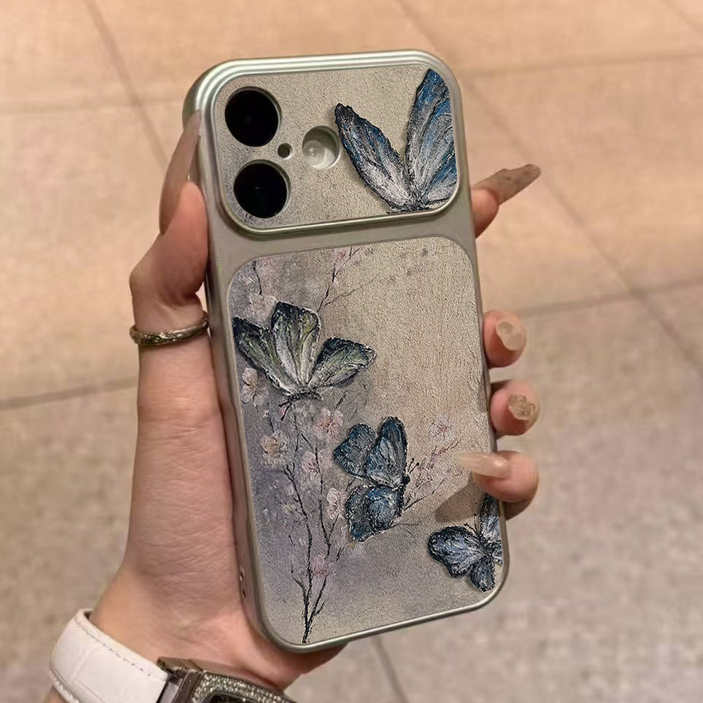 Blue Butterfly PU Leather Phon - Phone Cases Blue บทวิจารณ์และราคา