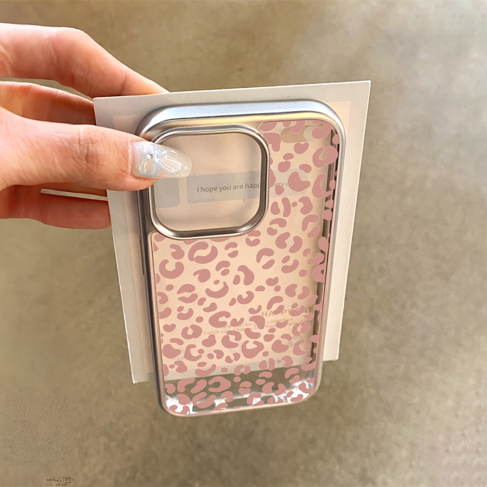 Pink Leopard Print Electroplat - Phone Cases Pink บทวิจารณ์และราคา