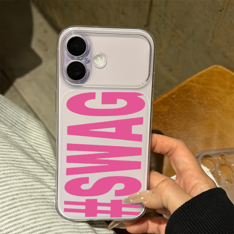 Hot Pink Black SWAG Letter Cle - Phone Cases Pink บทวิจารณ์และราคา