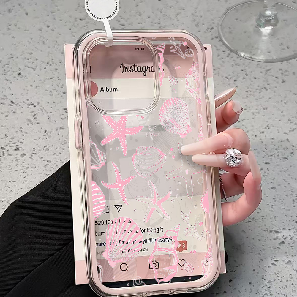 Summer Pink Seashell Clear Pho - Phone Cases Pink บทวิจารณ์และราคา