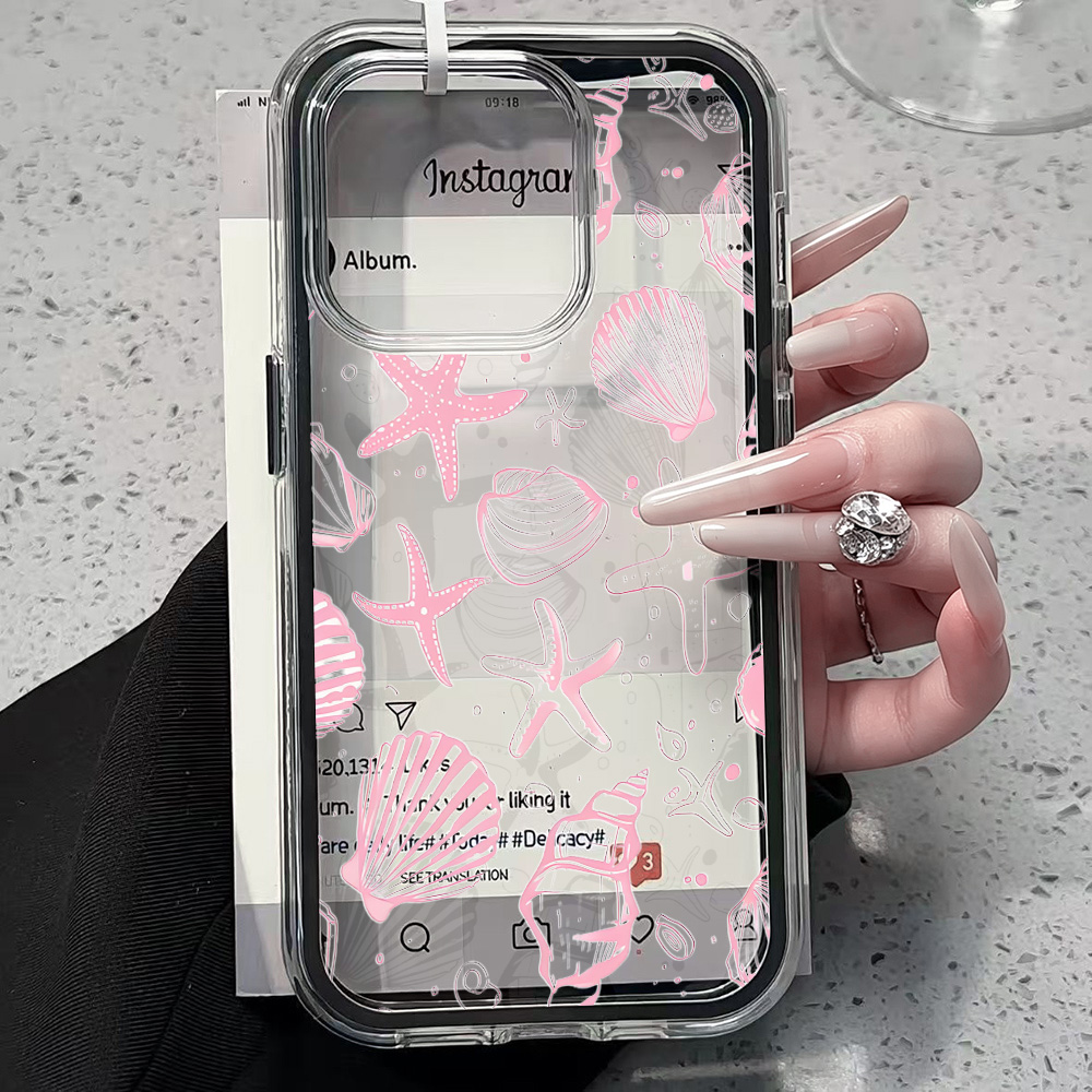 Summer Pink Seashell Clear Pho - Phone Cases Pink บทวิจารณ์และราคา