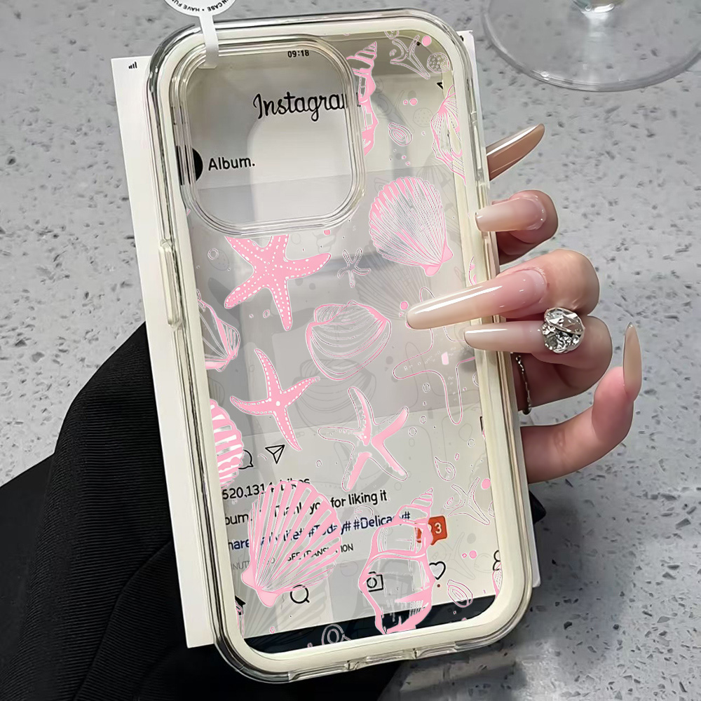 Summer Pink Seashell Clear Pho - Phone Cases Pink บทวิจารณ์และราคา