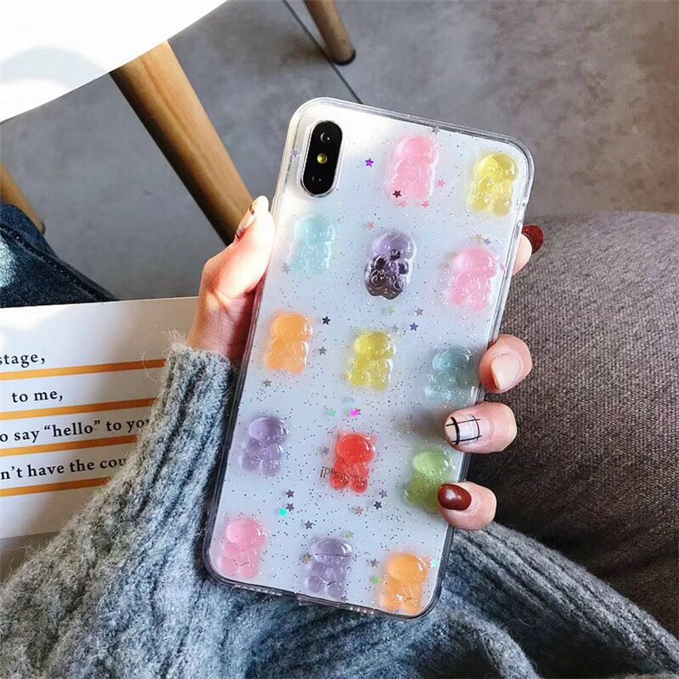 Cute 3D Colorful Bear Drop Glu - Phone Cases Xr Cute บทวิจารณ์และราคา