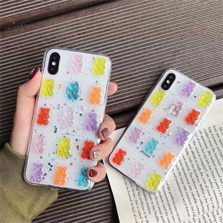 Cute 3D Colorful Bear Drop Glu - Phone Cases Xr Cute บทวิจารณ์และราคา
