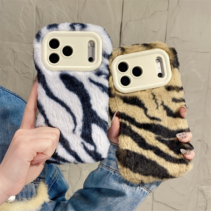Luxury Zebra Pattern Fluffy Pl - Phone Cases For Iphone 13 บทวิจารณ์และราคา