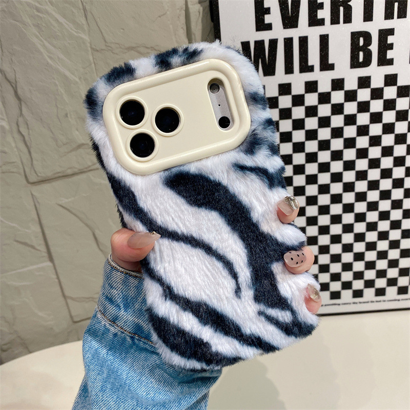 Luxury Zebra Pattern Fluffy Pl - Phone Cases For Iphone 13 บทวิจารณ์และราคา