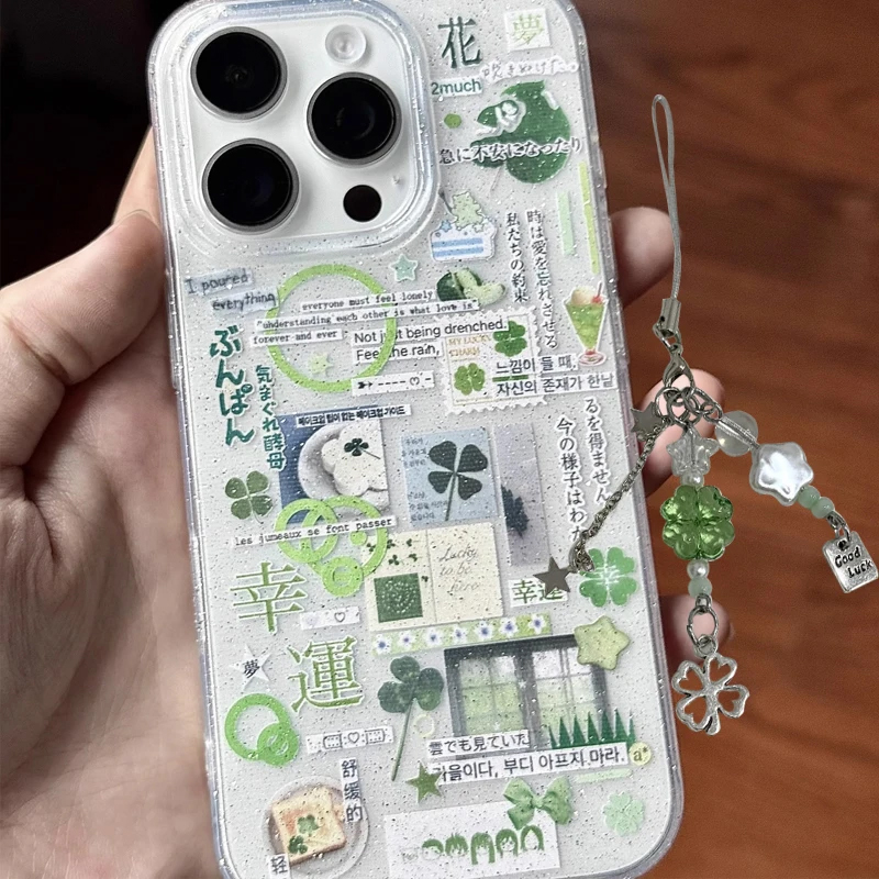 Japanese Green Clover Sparklin - Phone Cases Japanese บทวิจารณ์และราคา