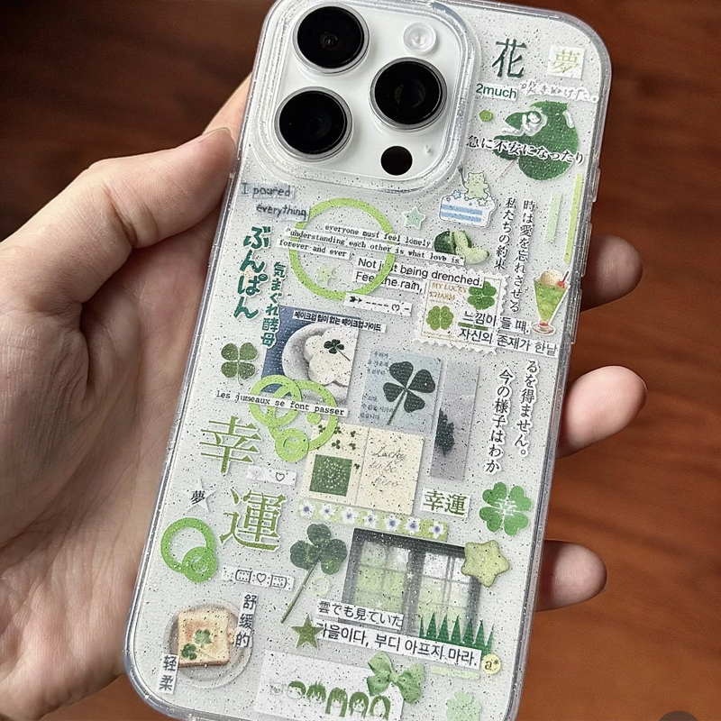 Japanese Green Clover Sparklin - Phone Cases Japanese บทวิจารณ์และราคา