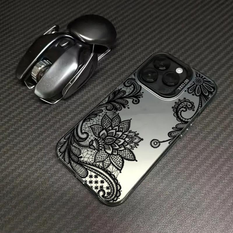 Black lace print New Hot Elect - Phone Cases Trendy บทวิจารณ์และราคา
