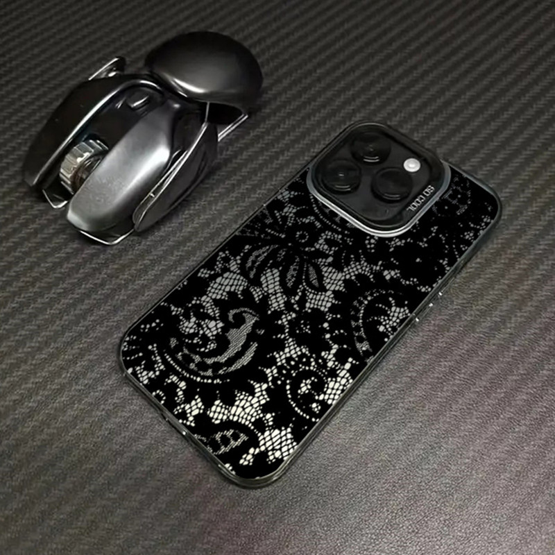 Black lace print New Hot Elect - Phone Cases Trendy บทวิจารณ์และราคา