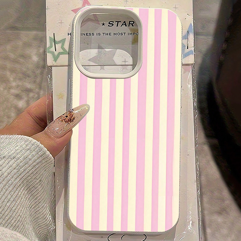 Simple Pink Vertical Striped L - Phone Cases Pink บทวิจารณ์และราคา