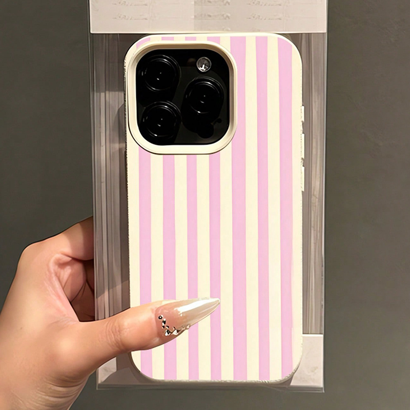 Simple Pink Vertical Striped L - Phone Cases Pink บทวิจารณ์และราคา