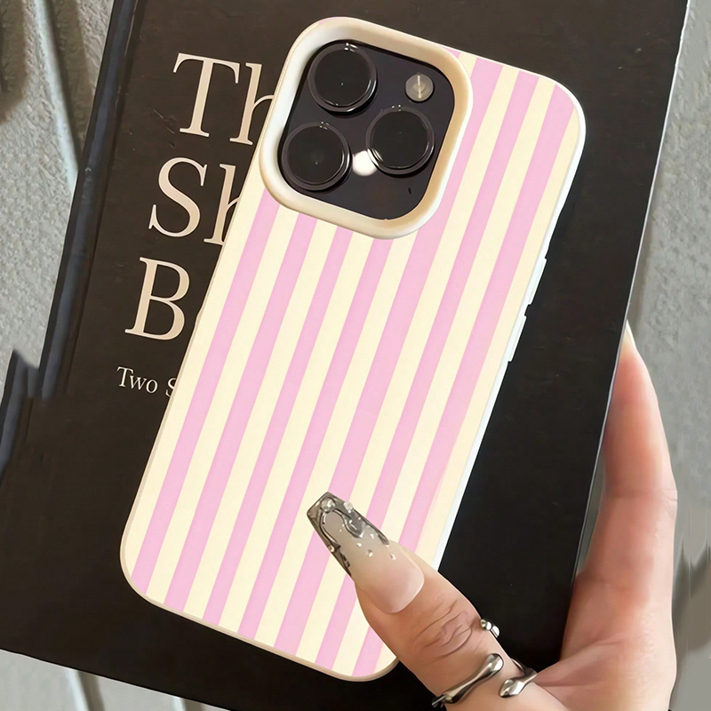 Simple Pink Vertical Striped L - Phone Cases Pink บทวิจารณ์และราคา