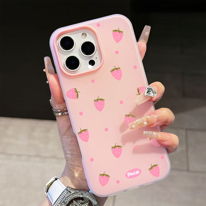 Sweet Pink Strawberry Pattern  - Phone Cases Pink บทวิจารณ์และราคา