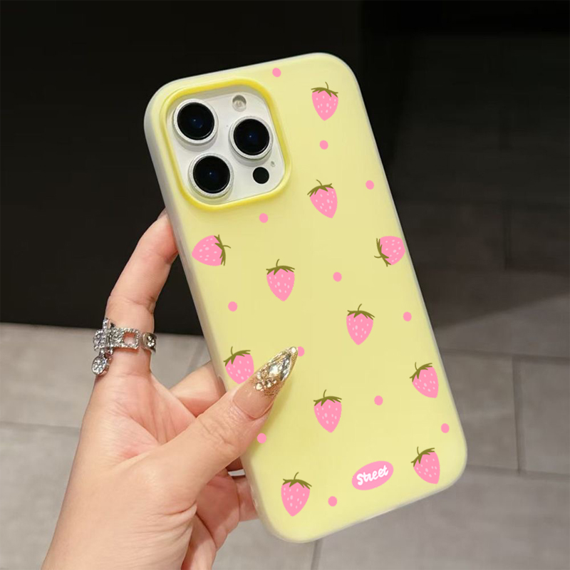 Sweet Pink Strawberry Pattern  - Phone Cases Pink บทวิจารณ์และราคา