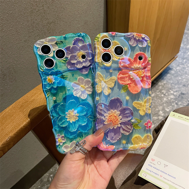 Luxury Blue Light Oil Painting - Phone Cases Blue บทวิจารณ์และราคา