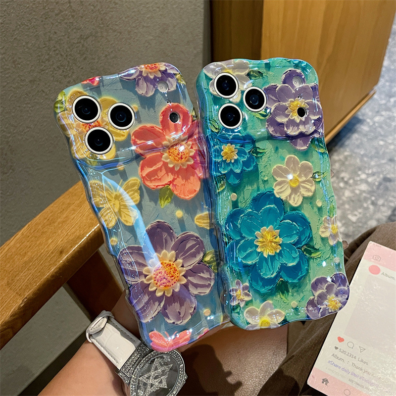 Luxury Blue Light Oil Painting - Phone Cases Blue บทวิจารณ์และราคา