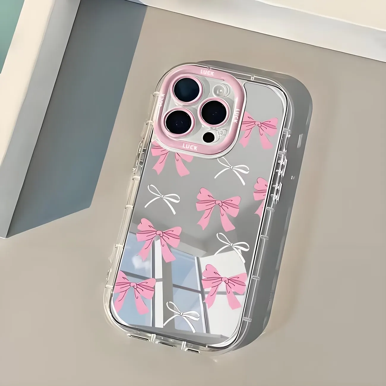 Simple Blue Pink Bow Girl Cute - Phone Cases Pink บทวิจารณ์และราคา