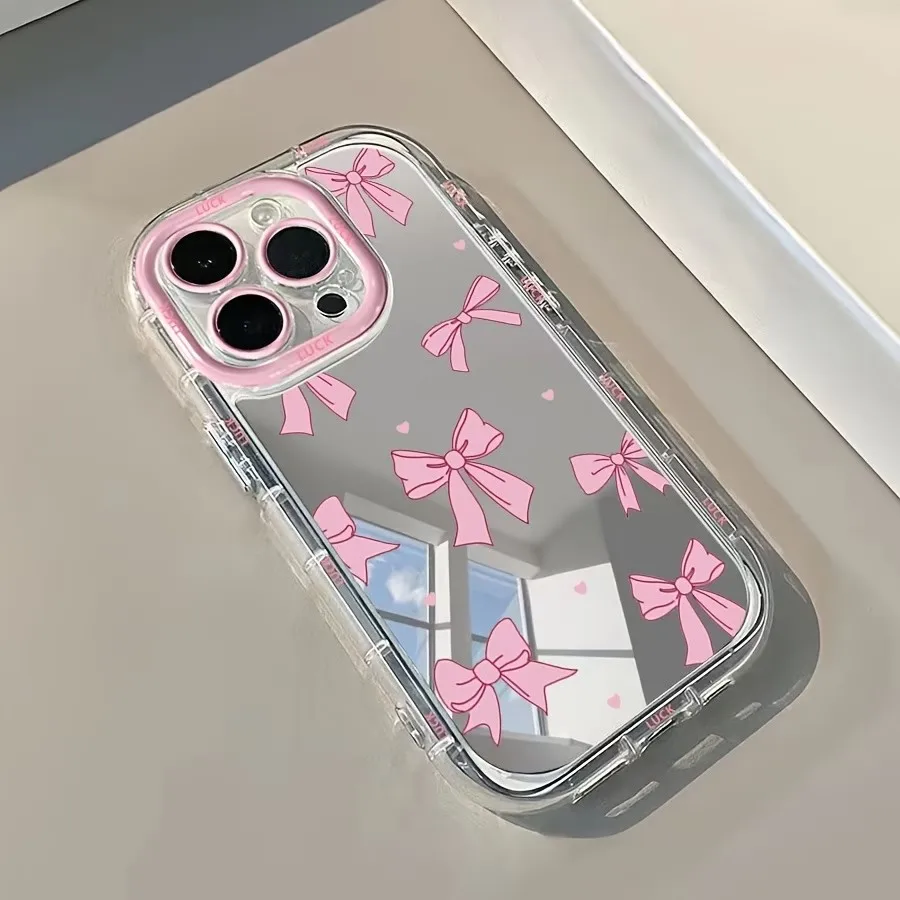 Simple Blue Pink Bow Girl Cute - Phone Cases Pink บทวิจารณ์และราคา