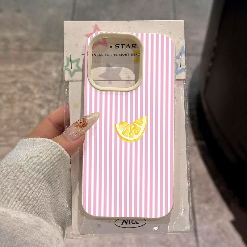 Orange Pink and White Stripes  - Phone Cases Pink บทวิจารณ์และราคา