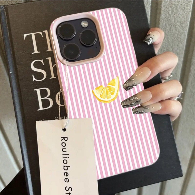 Orange Pink and White Stripes  - Phone Cases Pink บทวิจารณ์และราคา