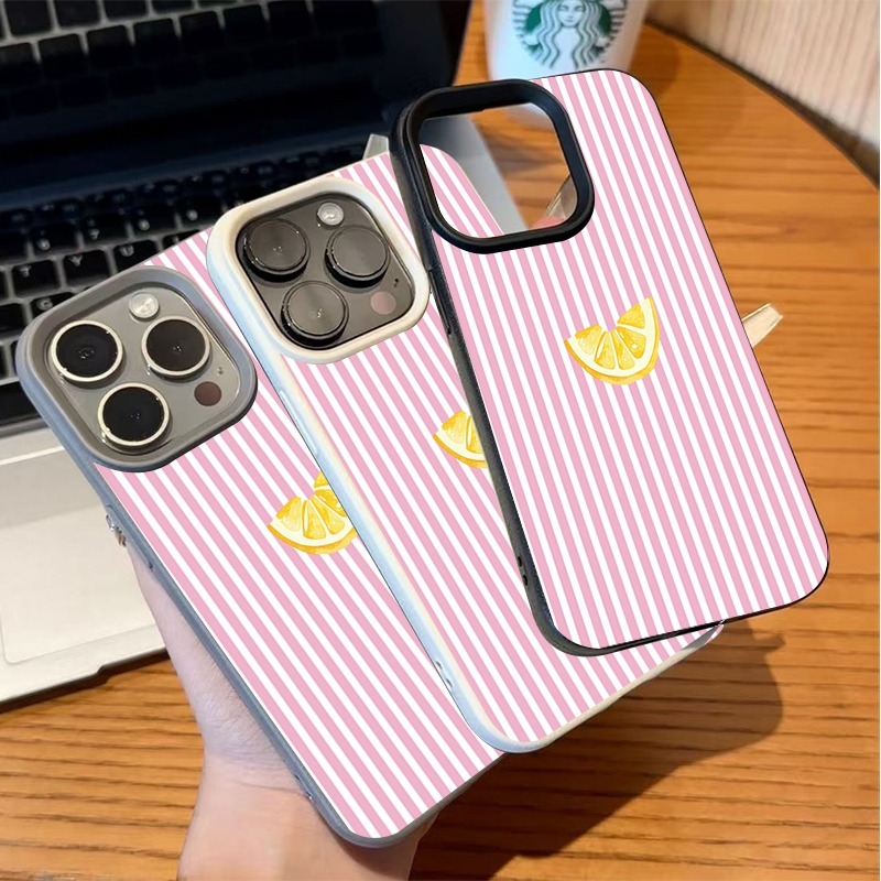 Orange Pink and White Stripes  - Phone Cases Pink บทวิจารณ์และราคา