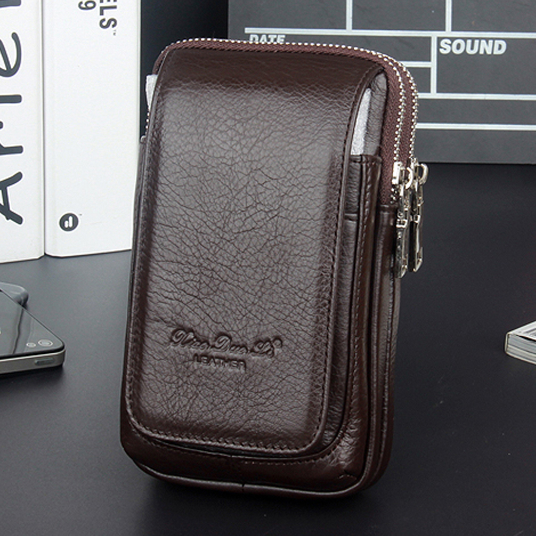 Men Genuine Leather Waist Fann - Phone Cases Blunt บทวิจารณ์และราคา