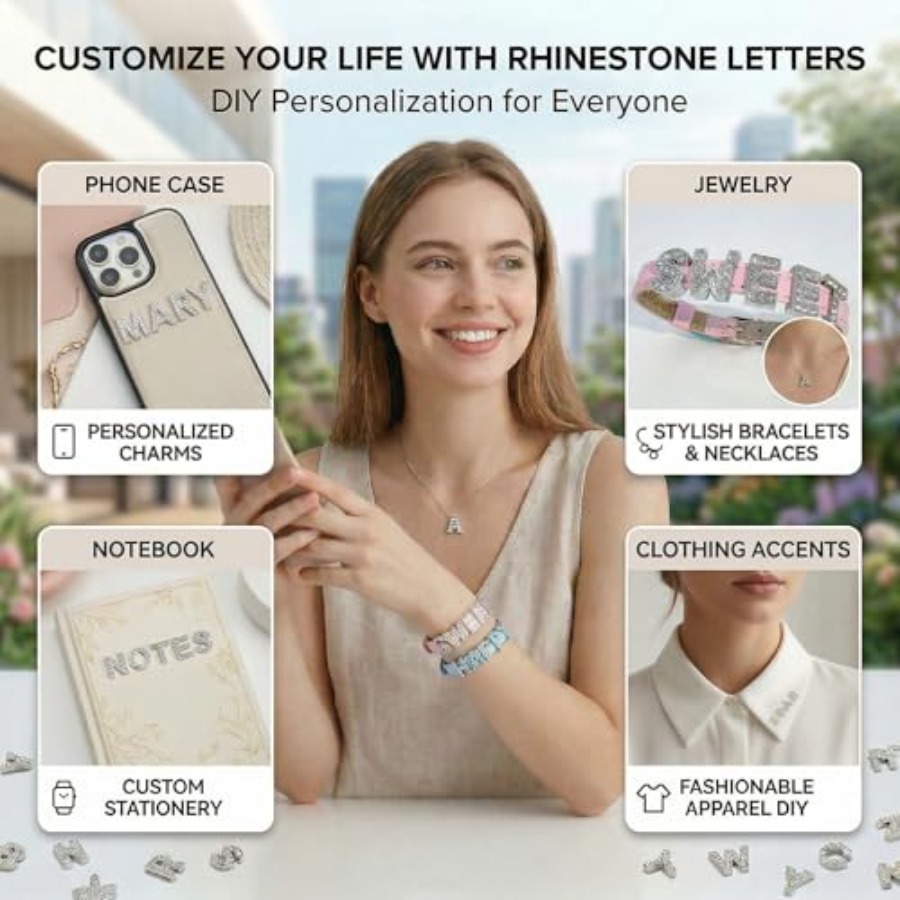 52pcs Rhinestone Letter Charms - Phone Cases Nz บทวิจารณ์และราคา