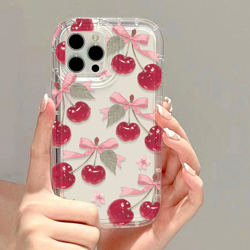 Korean Cute Cherry Bow Phone C - Phone Cases Xr Cute บทวิจารณ์และราคา