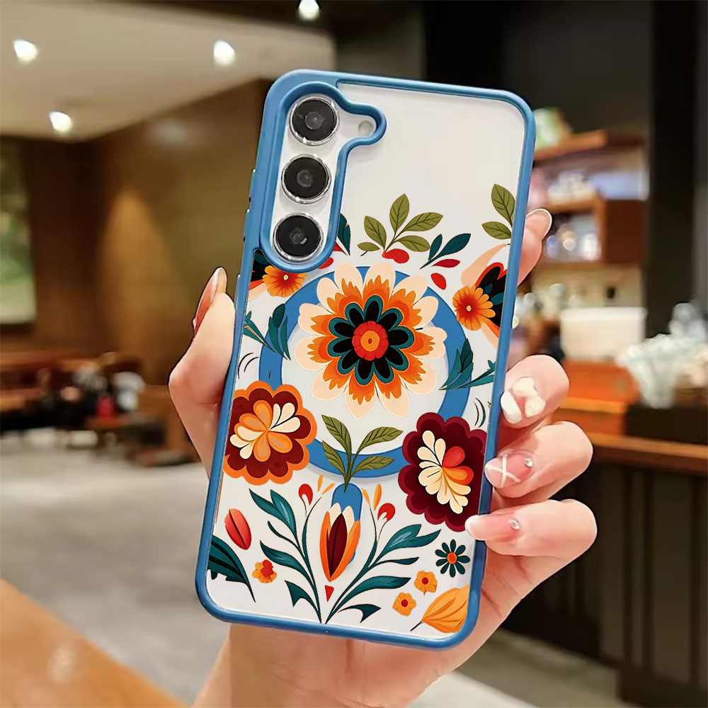 Attractive Beautiful Floral Pa - Phone Cases Magnetic บทวิจารณ์และราคา