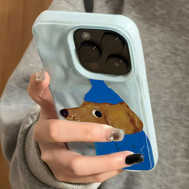 Blue Hat Puppy Folds Texture S - Phone Cases Blue บทวิจารณ์และราคา