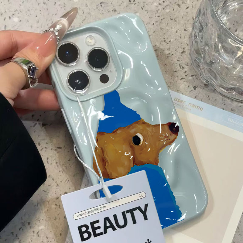 Blue Hat Puppy Folds Texture S - Phone Cases Blue บทวิจารณ์และราคา