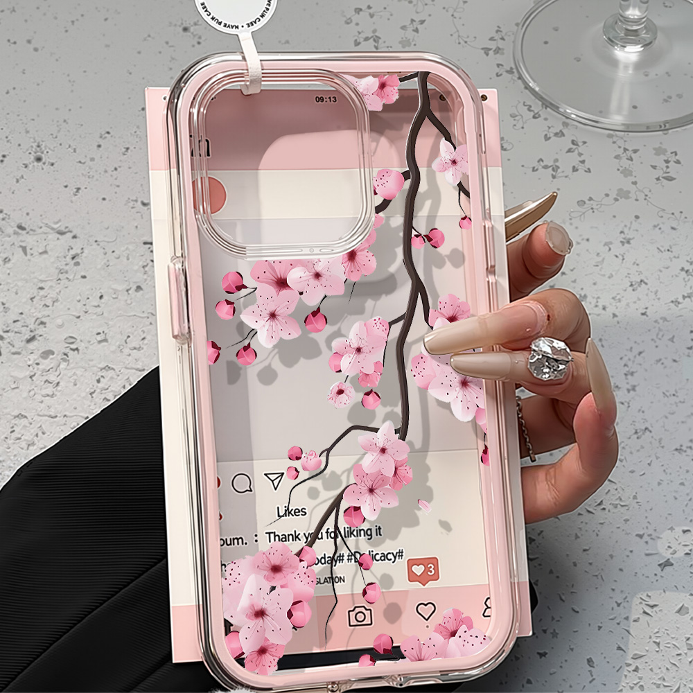 2in1 Pink Flower Case For iPho - Phone Cases Pink บทวิจารณ์และราคา