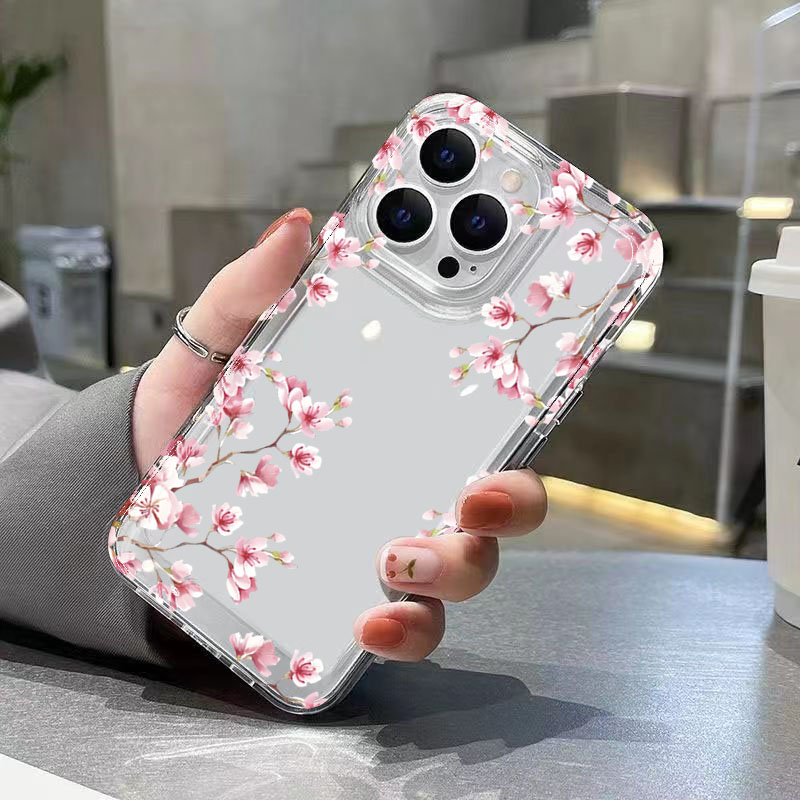 Pink Flower Design Transparent - Phone Cases Pink บทวิจารณ์และราคา